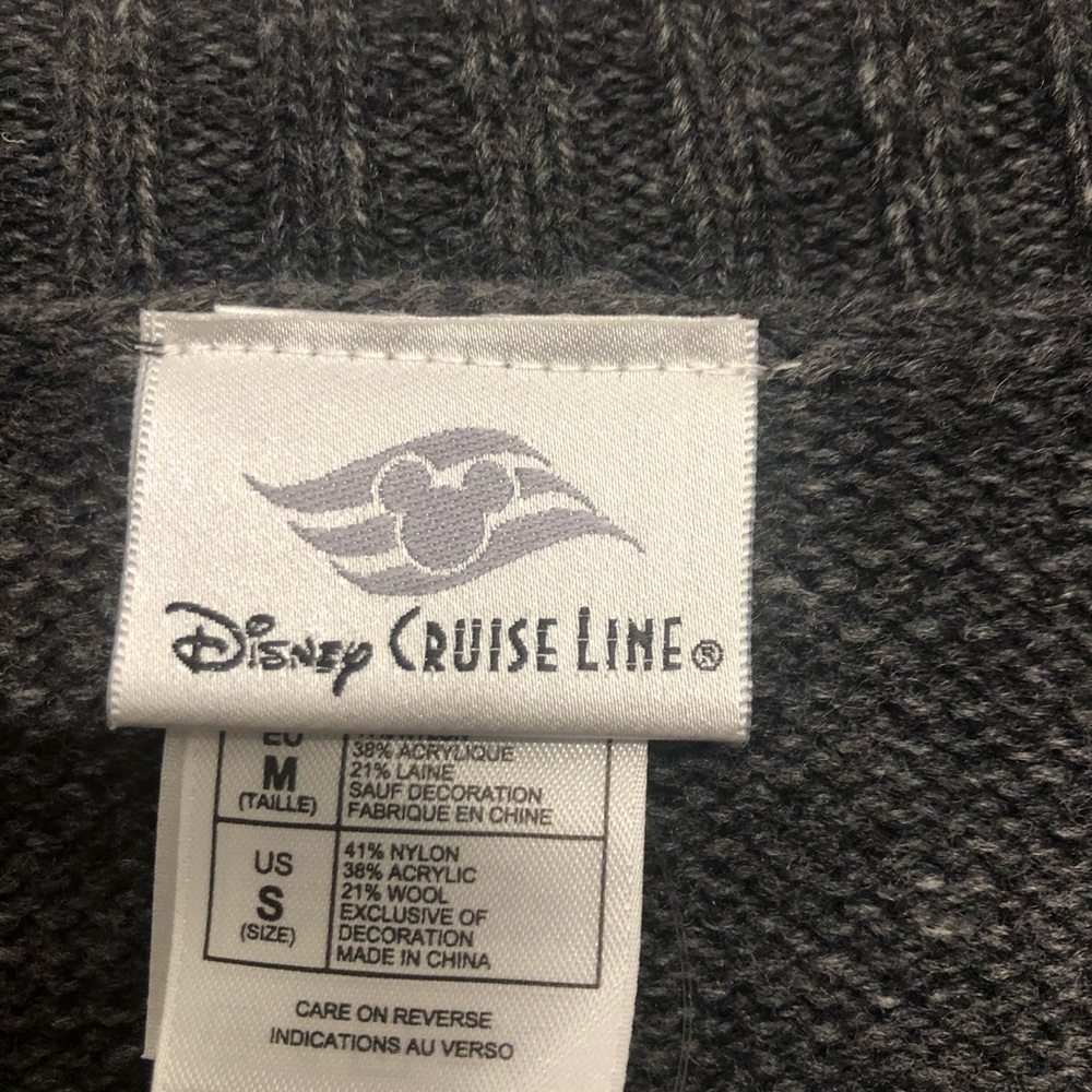 Disney Cruise Line wool sweater gray NWT Mickey - Picture 5 of 7